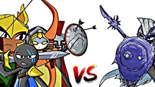 Stick war : Saga Generals: Xiphos, Kyutchu, Atreyos and Thera vs Old General Spearos ❄️🛡️ #stickwar 