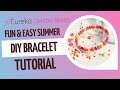 🍉Easy Summer DIY 🍈 Fruity Colors Memory Wire Bracelet Tutorial w/ 2 Hole Ginkgo &amp; Brick Beads! 🥭