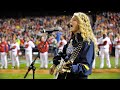 Taylor swift sings the national anthem before 2008 world series game 3