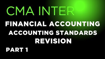 CMA INTER FA ACCOUNTING STANDARDS | REVISION | PART 1