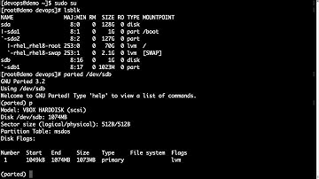 Create a New LVM Partition - Ansible module parted
