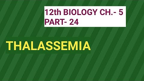 Class 12 biology chapter 5,part 24||thalassemia||by study with Farru