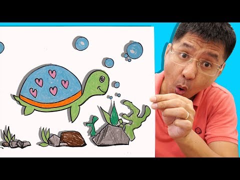 Video Bố Bé Bún Hướng Dẫn Vẽ và Tô Màu Con Rùa Drawing &... - youtube