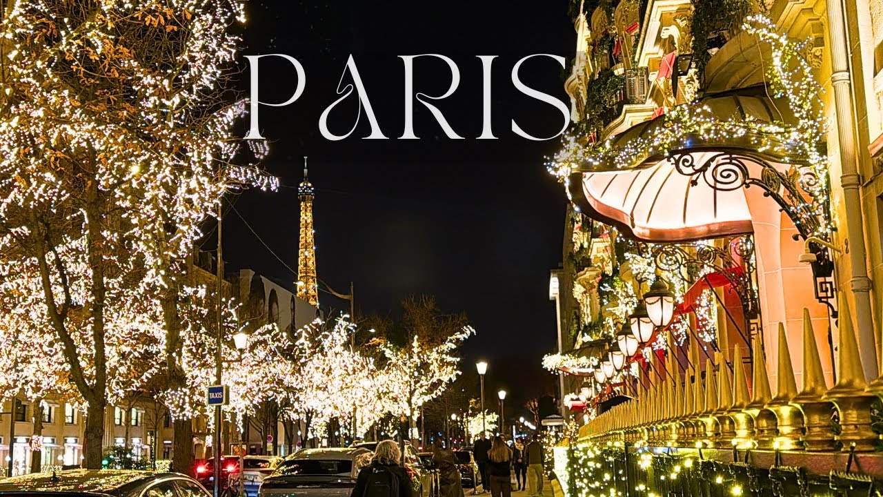 🇫🇷Прогулка по Парижу, городу огней 🎄Зимние иллюминации 2025