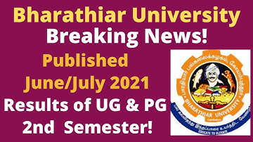 Bharathiar University Published UG &PG Result|June/July 2021|Flash News| 2nd Semester Result|TamilBR