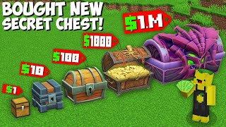 What if YOU BUY ALL SECRET CHEST in Minecraft ? $1 vs $10 vs $100 vs $1000 vs $1 M !