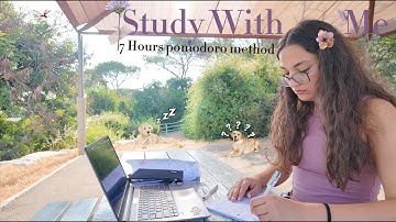 7 Hours Study With Me| Background: no music| Break 10 min, sunrise, nature sounds, study with Sally