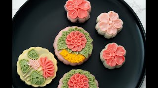 Decoration Flower Style Snowy Mooncake