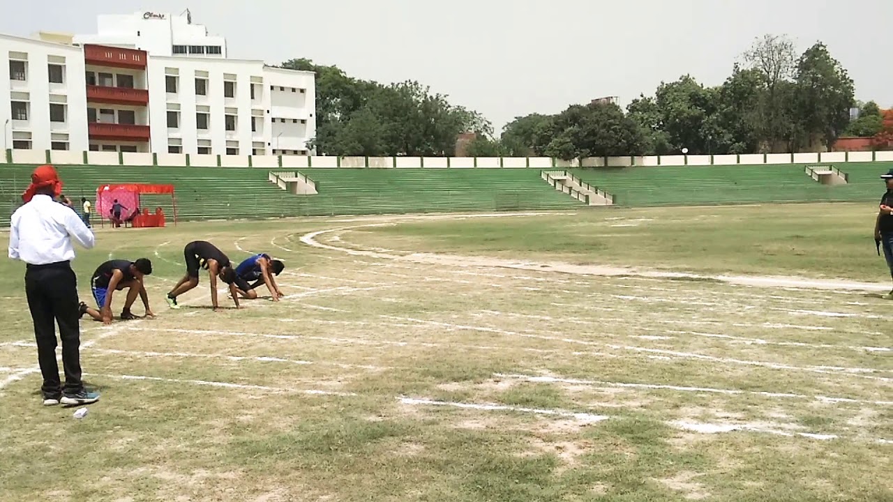 Hundred metre race in KD Singh Babu Stadium Lucknow YouTube