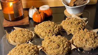 Pumpkin crumble muffins🍁asmr baking