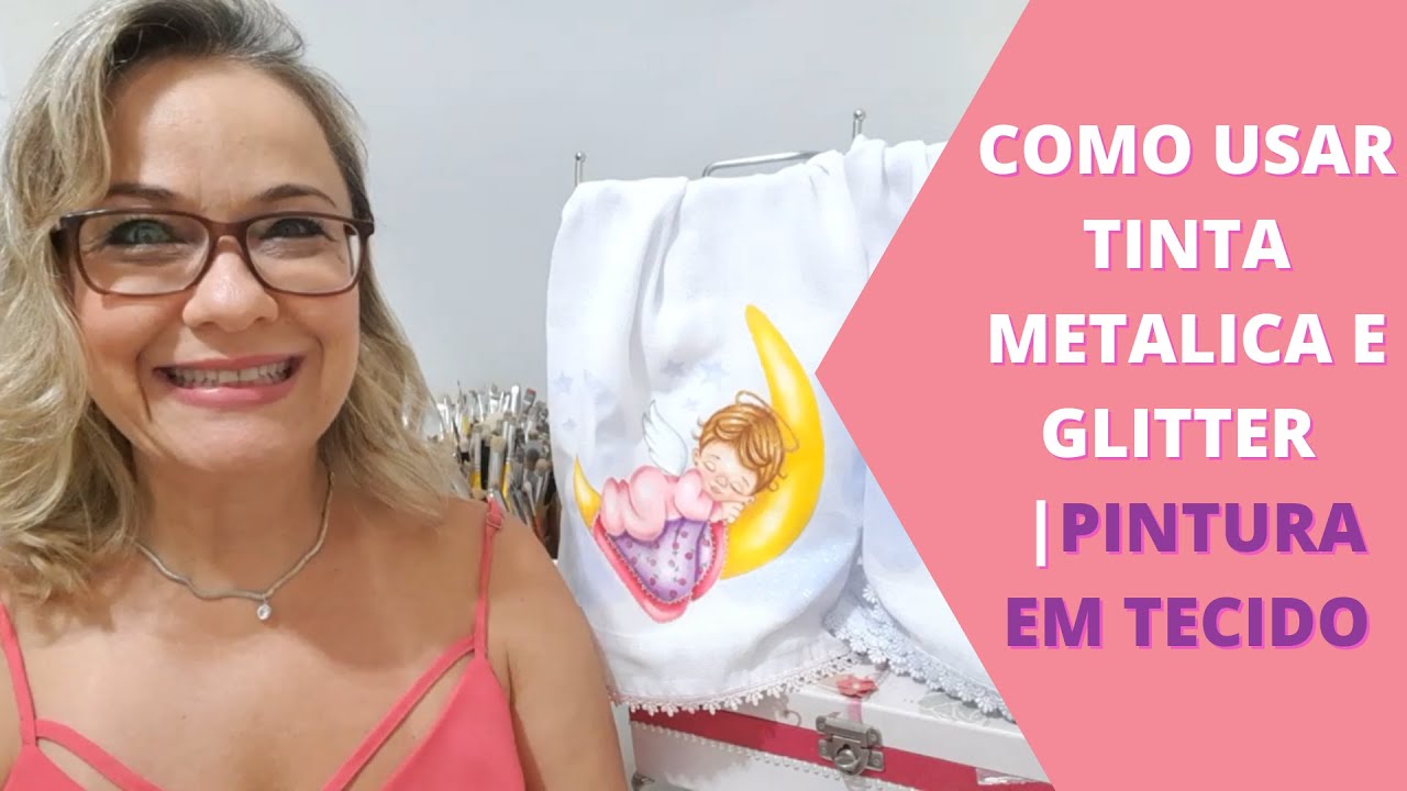 Como usar Tinta Metalica e Glitter | Pintura em Tecido