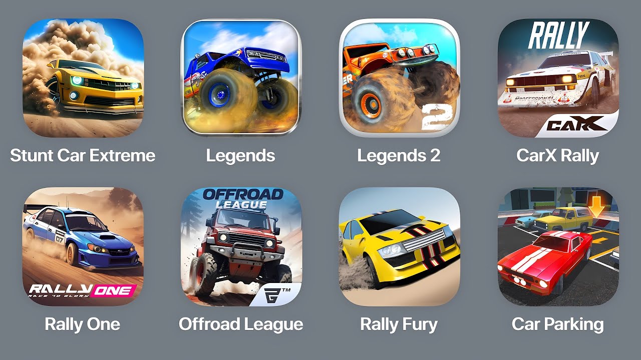 Stunt Car Extreme,Offroad Legends,Offroad Legends 2,CarX Rally,Rally One,Offroad League,Rally Fury,C