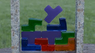 Jelly Tetris Green Grass Land Softbody Simulation V3