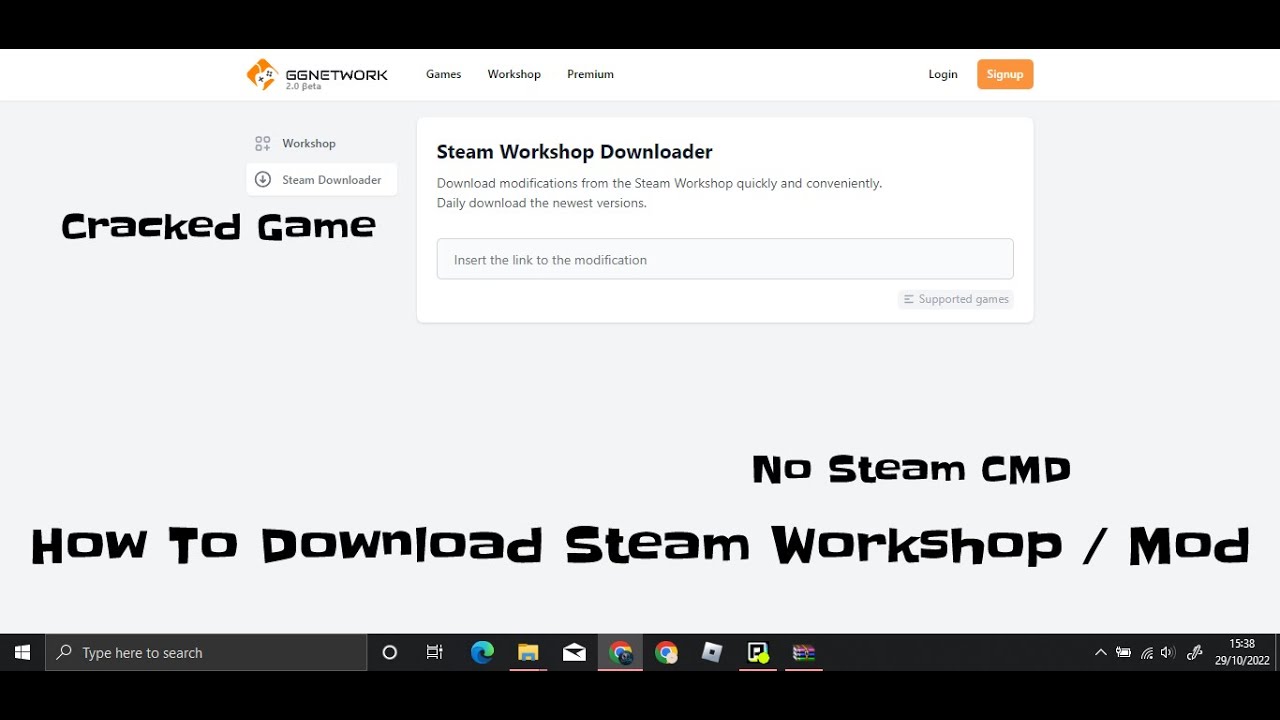 Newest working method to download steamworkshop mods for cracked games! 