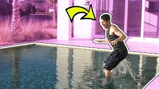 JUMPING INTO FREEZING COLD POOL!!!