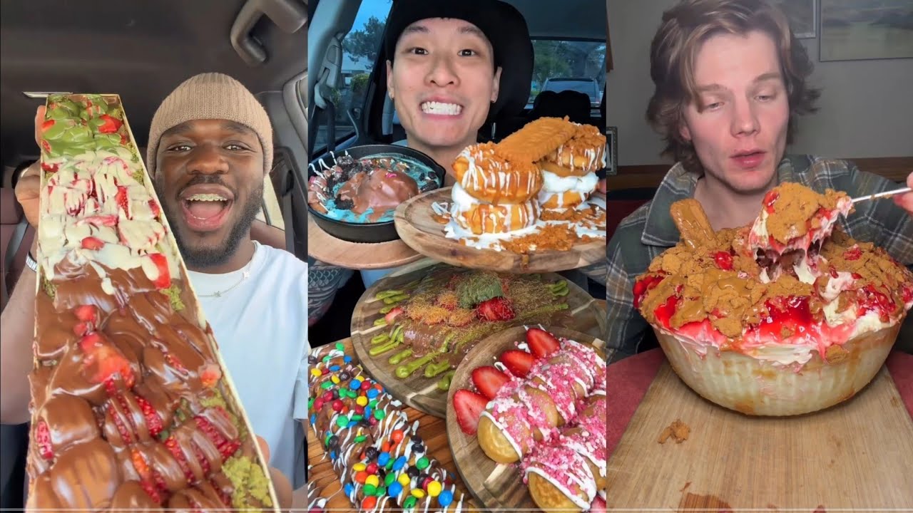 TIKTOK Mukbang Compilation |  Desserts and other sweets 🍰🥯🍪🍫🍩