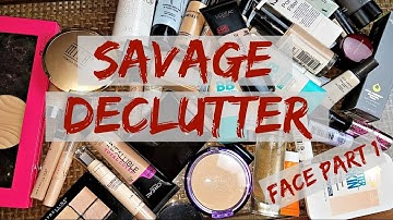 SAVAGE DECLUTTER 65% GONE! | Face Part 1 | Primer, Foundation, Concealer
