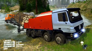 Rescuing A Logging Truck Stuck In A Flowing River | Spintires: Mudrunner [ 4K 60FPS Gameplay ]