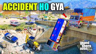 Franklin & Shinchan Ki Ashok Leyland Truck Ka Accident Hua TATA Tanker Ke Sath GTA 5 screenshot 3