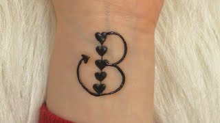 B 🔥 Letter Mehndi Design || رسم حروف انجليزية بالحنة بطريقة سهلة وبسيطة