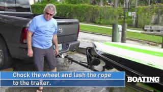 Using a Wheel Chock at the Boat Ramp