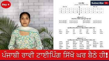 How to start Punjabi (Raavi Font) Typing at Home | Raavi Typing | Fourth Day | Fourth Lesson