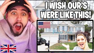 Brit Reacts to AMERICAN HOUSE TOUR!!