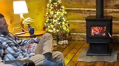 Installing a wood stove in a log cabin