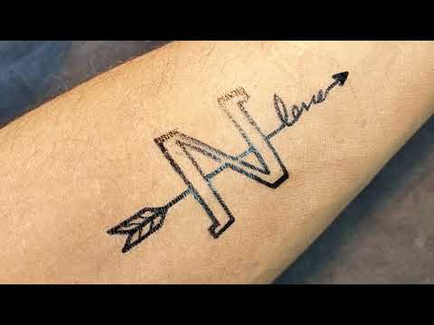 How to make beautiful N letter tattoo on hand with pen | Tattoo style -  YouTube