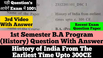 sol du B.A programme History Recent Questions With Answer 1st semester 2023