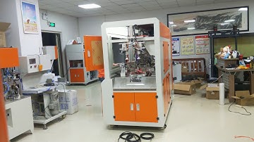 Automatic cable wire cutting stripping winding binding machine test video