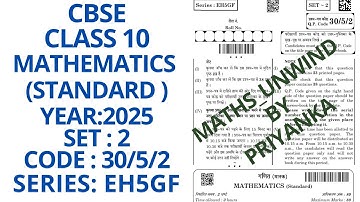 CBSE CLASS 10  SET 2 CODE 30/5/2 SERIES EH5GF 10  MARCH 2025 MATHEMATICS STANDARD PAPER SOLUTION