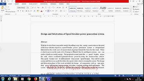 Design and fabrication of Speed breaker power generation MECHANICAL PROJECT- MBOTS PROJECT INDUSTRY