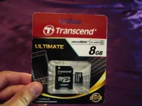 Transcend microSDHC class 10, 8GB [ распаковка / unboxing ] bay193