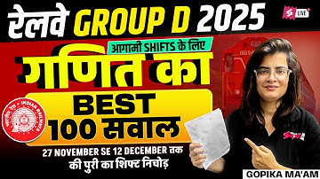 Group D Math Practice Set | RRB Group D Advance Maths Analysis 2025 | Group D Exam 2025 | Gopika Mam