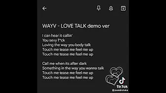 LOVE TALK demo ver. lyrics *cr on video #wayv