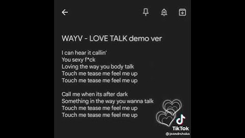 Thumbnail of LOVE TALK demo ver. lyrics *cr on video #wayv