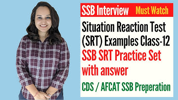 SRT for SSB Interview | SSB SRT Practice Set with answers | Situation Reaction Test in SSB class-12