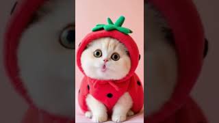 Apt Şarkısını Söyleyen Minik Çilek Kedi(Apt Strawbeery Cat Verion)