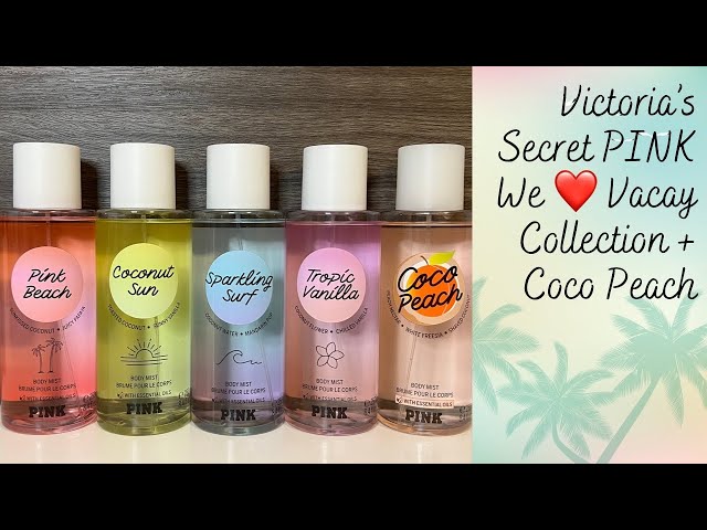 NEW* Victoria's Secret PINK We ❤️ Vacay 🌴 Spring Collection + Coco Peach  🍑 & Coco Coffee ☕️ 