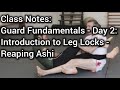 Class Notes: Guard Fundamentals - Day 2: Introduction to Leg Locks - Reaping Ashi