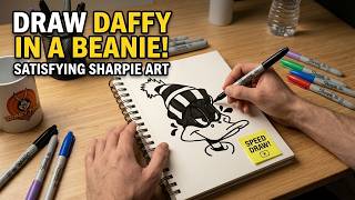 How To Draw Daffy Duck with Sharpie 🦆 | Easy Cartoon Sketch Tutorial by Art Azad
