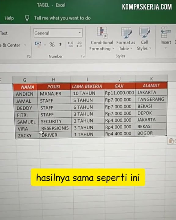 Cara copy paste tabel di excel agar hasilnya sama - YouTube