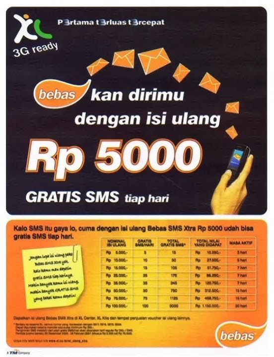 Print ad & radio | XL Bebas - SMS Xtra 3G (2006)