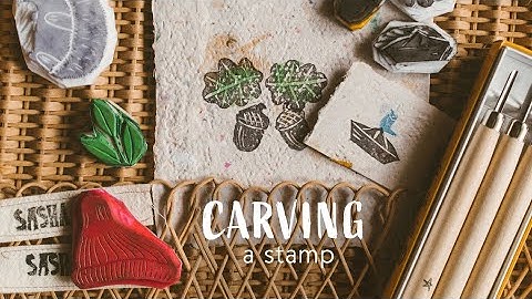 Carving a stamp/ Block printing/ Linocut