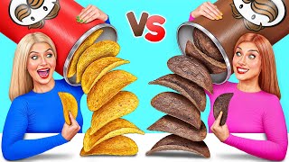 Tantangan Makanan Asli vs Makanan Cokelat | Pertempuran Makanan oleh Multi DO Challenge