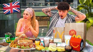 EATING FAST FOOD PLACES IN LONDON FOR 24 HOURS!!