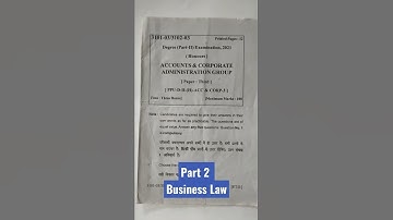 Part 2 ( 2nd year) Business Law,  PPU | #shorts #viral