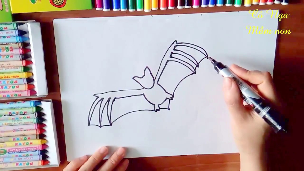 How To Draw A Bat - Hướng Dẫn Cánh Vẽ Con Dơi - Vẽ Con Dơi - Youtube