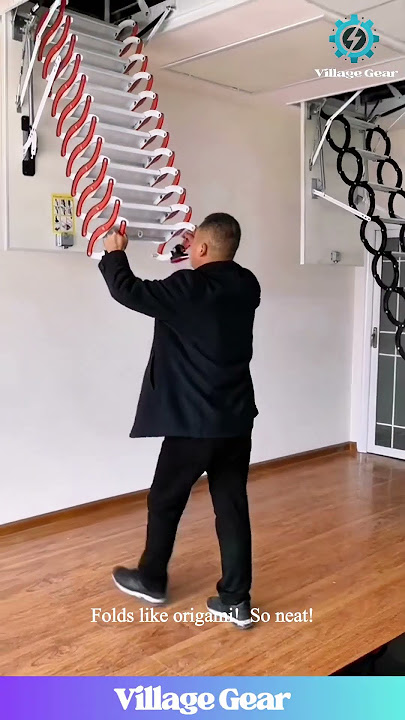 Attic Ladder GOALS! ✨ This Folding Staircase is So SMOOTH! #homegadgets #coolfinds #spacesaver